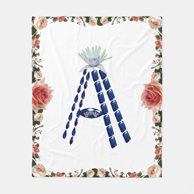 Första Brev A, Monogram Modern Snyggt Trendig Fleecefilt (Framsidan)