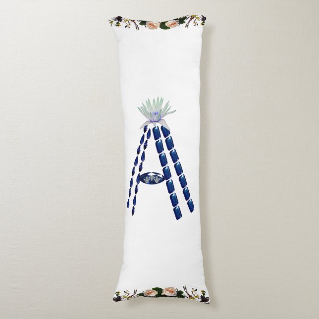 Första Brev A, Monogram Modern Snyggt Trendig Kroppskudde (Framsidan Vertikal)
