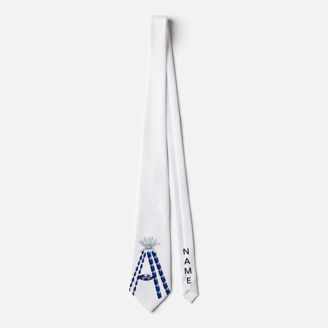 Första Brev A, Monogram Modern Snyggt Trendig Slips (Framsida)