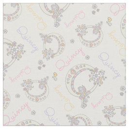 Första brev Q Quincy-anpassad namnstruktur Tyg