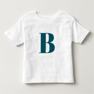 Första Brev   Teal Monogram Modern Snyggt Coola T Shirt