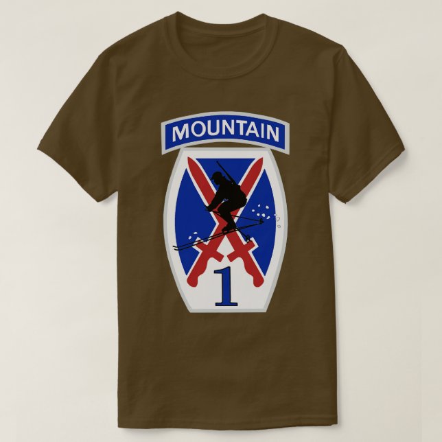 Första brigaden 10:e bergsdivisionen t shirt (Design framsida)