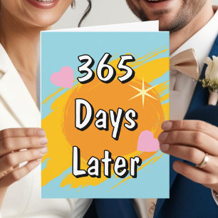 Första bröllop-årsdagen, ett år senare kort