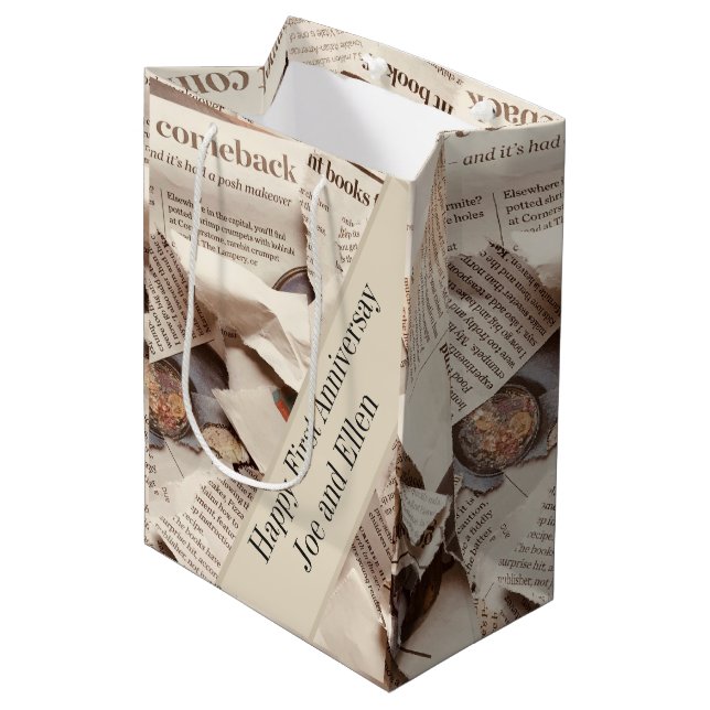 Första Bröllop-årsdagen redigerbar (Framsidan Vinklad)