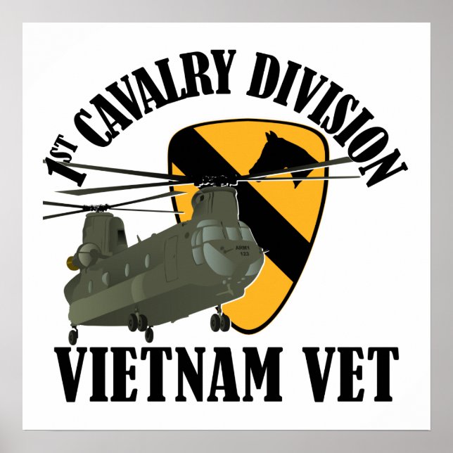Första Cav Vietnam Vet - CH-47 Poster (Framsidan)