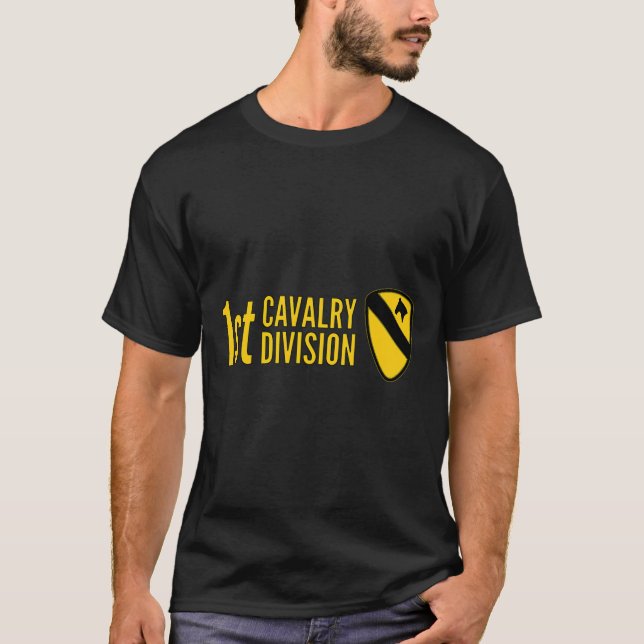 FÖRSTA CAVALRY DIVISION ARMY FÖRSTA TEAM USA T-Shi T Shirt (Framsida)