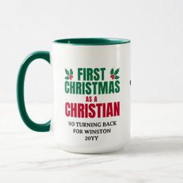 FÖRSTA CHRISTMAS CHRISTIAN Anpassningsbar Monogram Mugg