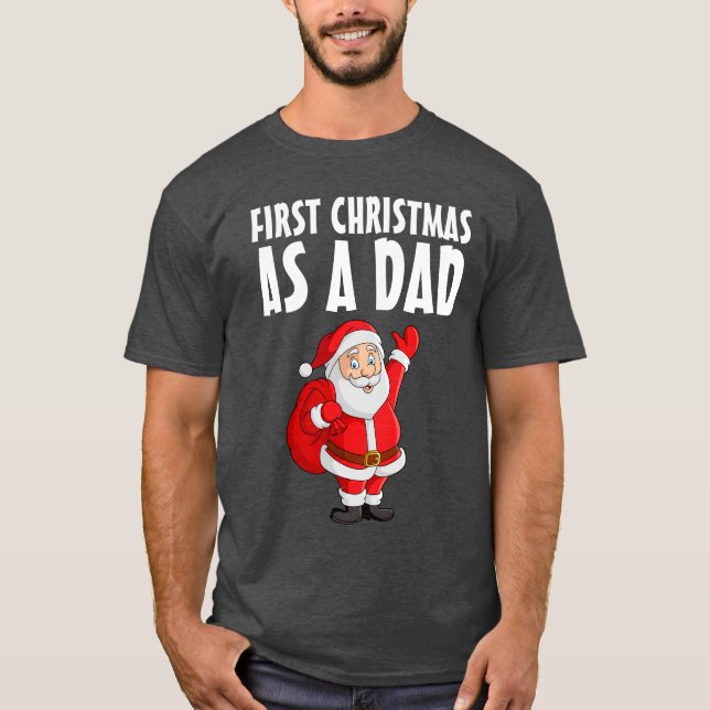 FÖRSTA CHRISTMAS SOM EN PAPPA T-Shirt (Framsida)