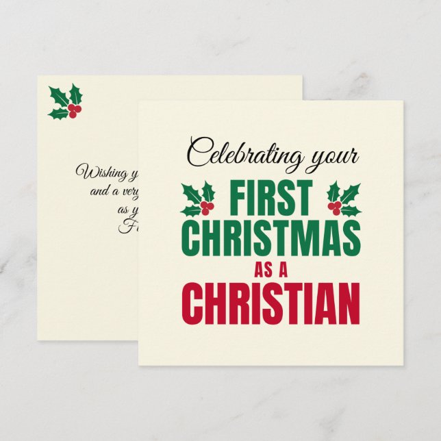 FÖRSTA CHRISTMAS SOM KRISTNA FÖR NYA Believer Julkort (Fram/baksida)