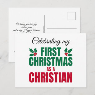 FÖRSTA CHRISTMAS SOM KRISTNA NYBeliever Helg Vykort