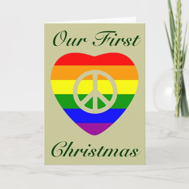 FÖRSTA CHRISTMAS SOM MARRIED GAY COUPLE HELGKORT (Framsida)