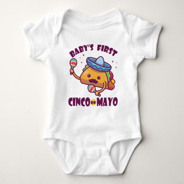 Första Cinco De Mayo - Baby First Cinco de Mayo T Shirt (Framsida)