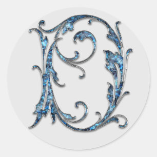 Första D-klistermärken i monogram Runt Klistermärke