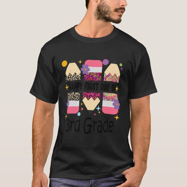 Första dagen av 3:e Klass-lärarpennan i leopard T Shirt (Framsida)