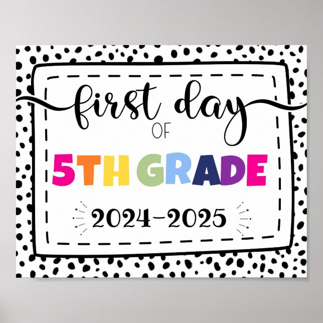 första dagen av 5:e klass-fotoprovartecknet poster (Framsidan)
