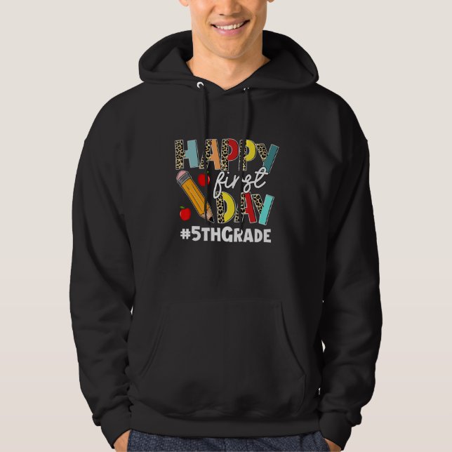 Första dagen av 5:e Klass-torget Leopard tillbaka  Hoodie (Framsida)