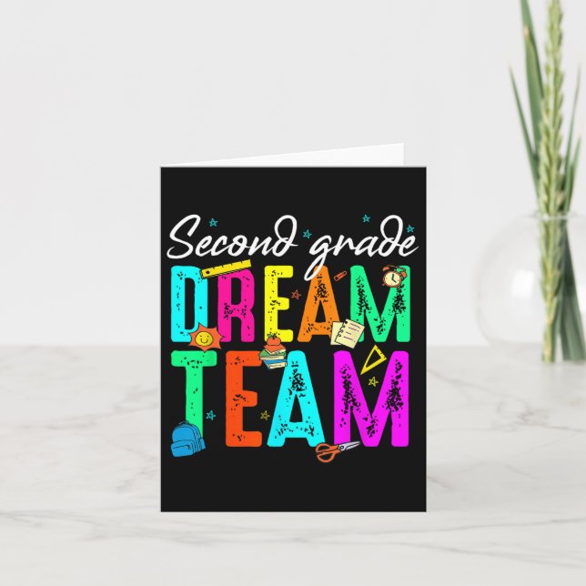 Första dagen av andra Klass-drömmarteamet tillbaka Kort (Framsida)