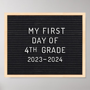Första dagen av fjärde Klass-tecknet Första skolda Poster