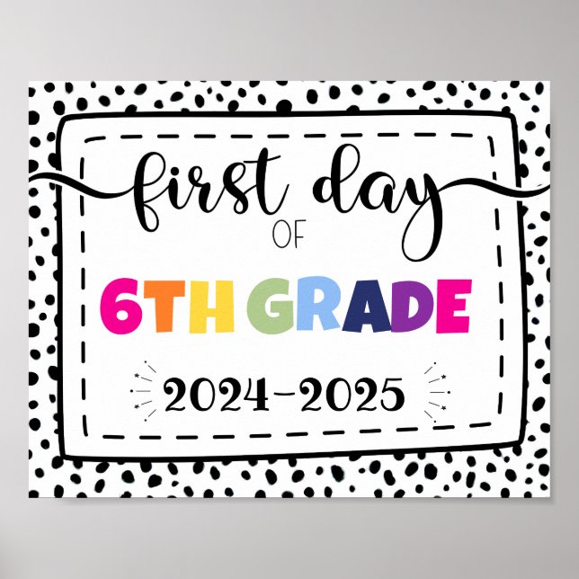 första dagen av fotoutskriftssymbolen för 6e klass poster (Framsidan)