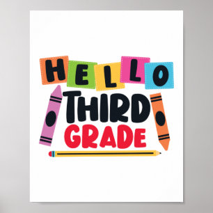 Första dagen av Hej lärare från tredje Klass Poster