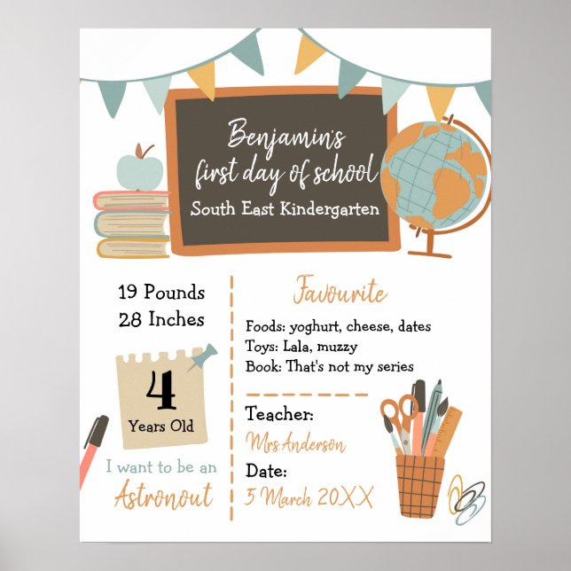 Första dagen av Kindergarten-signalen Poster (Framsidan)