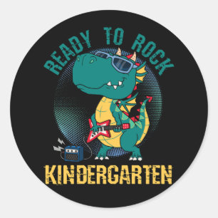 Första dagen av Kindergarten t.ex. Rex-Redo till S Runt Klistermärke