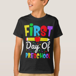 Första dagen av Preschool Rainbow Pre-K Kids T Shirt