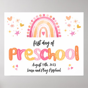 Första dagen av Preschool-tecknet Back to school-f Poster
