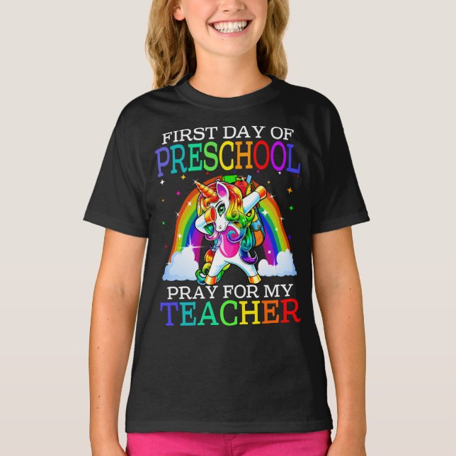 Första dagen av Preschoolröntgen för min lärare T Shirt (Framsida)