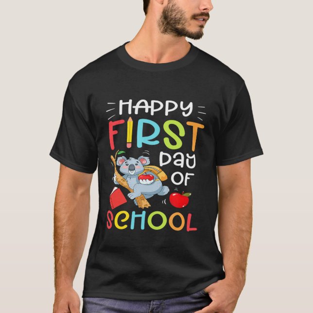 Första dagen av School Funny Koala Bear T Shirt (Framsida)