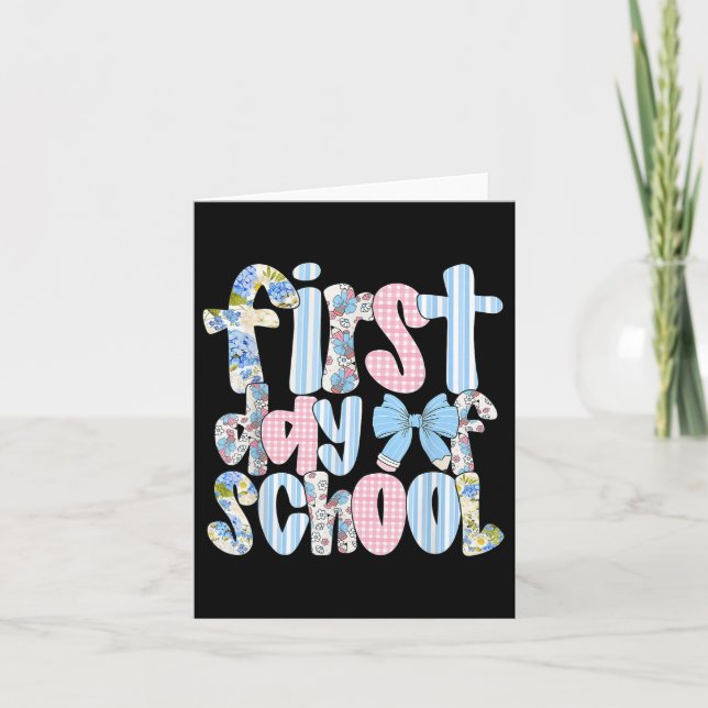 Första dagen av skolans kokablett Bow Pencil - bak Kort (Framsida)