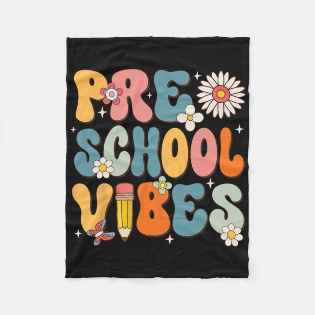 Första dagen av skolförskolan Vibes byte till skol Fleecefilt (Framsidan)