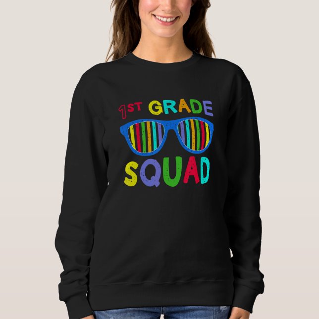 Första dagen Back to school 1:a Klass Squad Sungla T Shirt (Framsida)