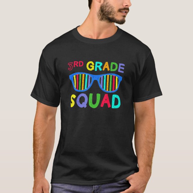 Första dagen Back to school 3Rd Klass Squad Sungla T Shirt (Framsida)