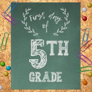 Första dagen Back to school, första dagen den 5:e Fototryck