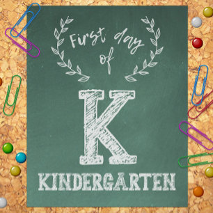 Första dagen Back to school, första dagen i Kinder Fototryck
