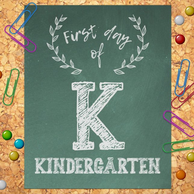 Första dagen Back to school, första dagen i Kinder Fototryck (Skapare uppladdad)