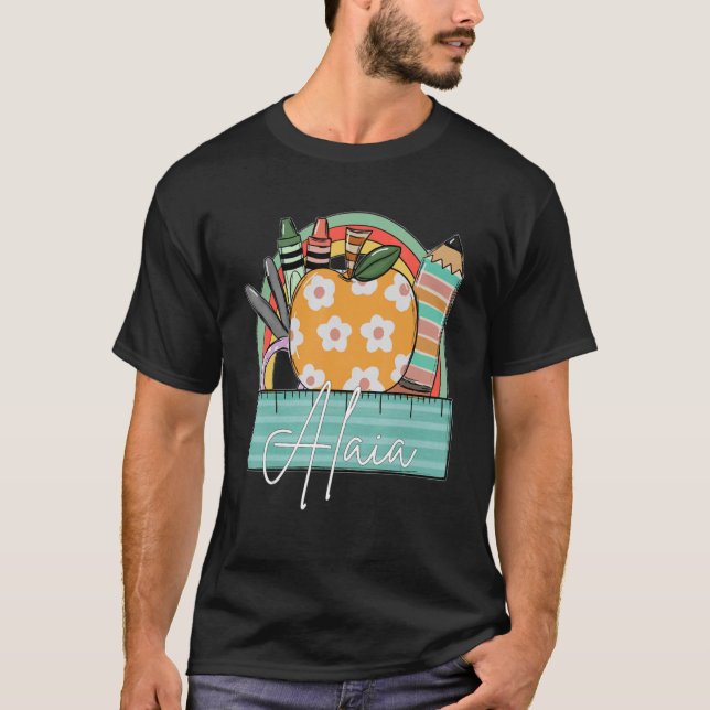 Första dagen Back to school Personlig Girl Namn Al T Shirt (Framsida)