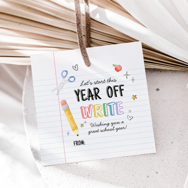 Första dagen Back to school Square Gåvor Etiketter (Back to School First Day Square Favor Tags)