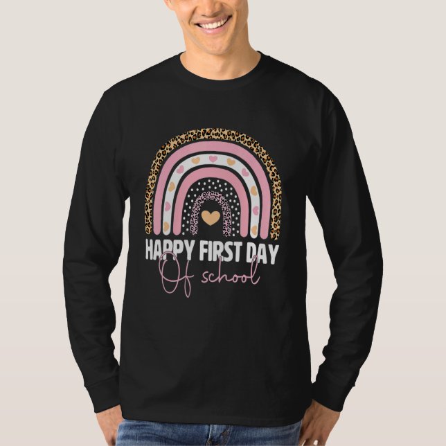 Första dagen då skollärare leopard återvänder till t shirt (Framsida)