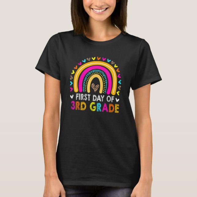 Första dagen den 3:e Klass-Back to school-leoparde T Shirt (Framsida)
