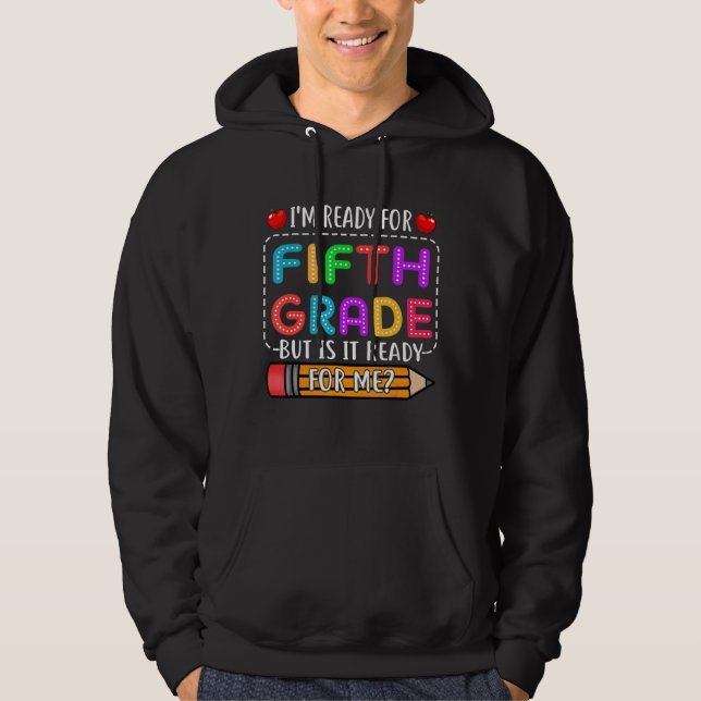 Första dagen den 5:e Klass-För barn Hoodie (Framsida)