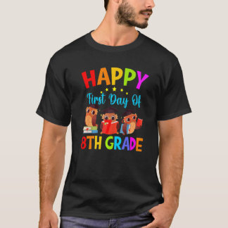 Första dagen för den åttonde Klass-läraren Uggla å T Shirt