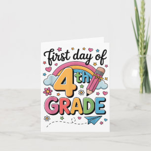 Första dagen för den fjärde Klass-Back to school-l Kort