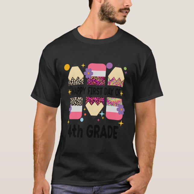 Första dagen för den fjärde Klass-läraren, leopard T Shirt (Framsida)