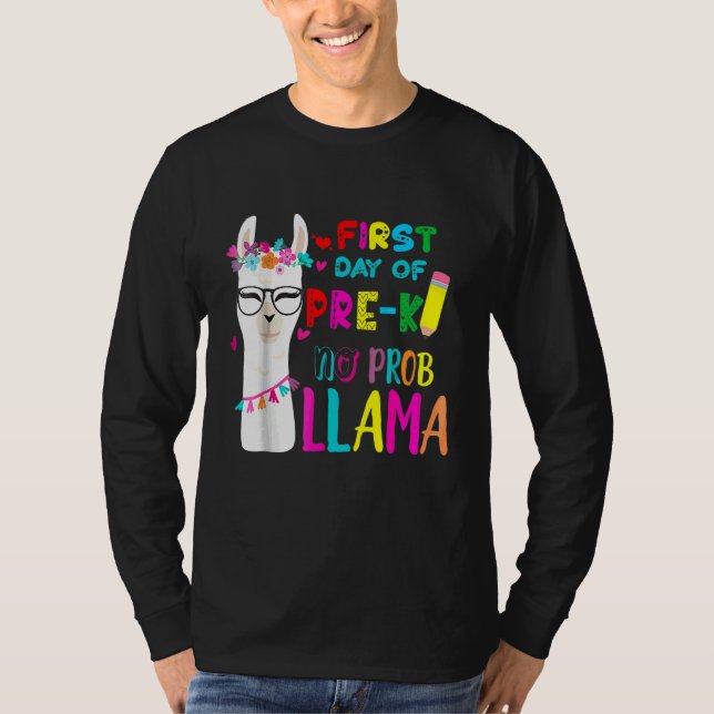 Första dagen för förskolelärare Inget problem Lama T Shirt (Framsida)