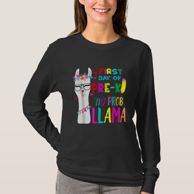 Första dagen för förskolelärare Inget problem Lama T Shirt (Framsida)