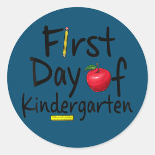 Första dagen för Kindergarten-läraren Runt Klistermärke