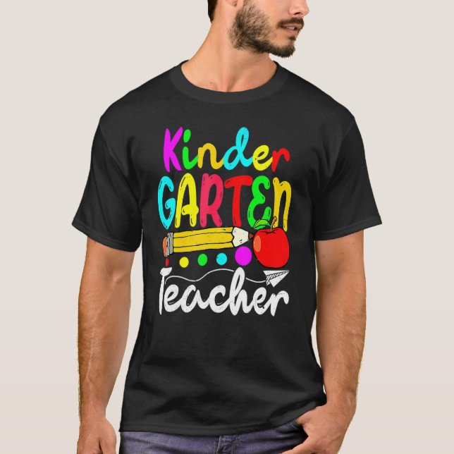 Första dagen för Kindergarten-läraren tillbaka til T Shirt (Framsida)