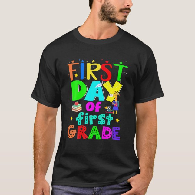 Första dagen för lärare i första klass i skolan t shirt (Framsida)